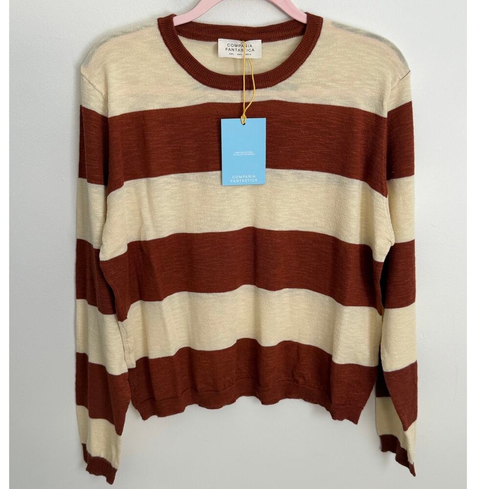 Compañía Fantástica Striped Light weight sweater NWT size large